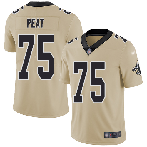 Nike Saints #75 Andrus Peat Gold Youth Stitched NFL Limited Inverted Legend Jersey
